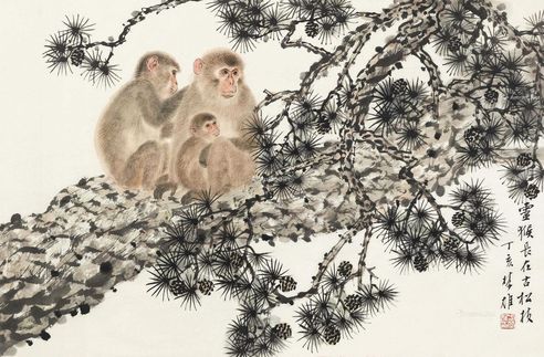 方楚雄 灵猴长在古松枝