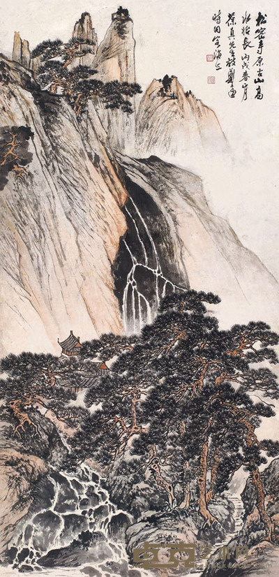 郑午昌 密松古寺 103.5×50 cm. 约4.7平尺