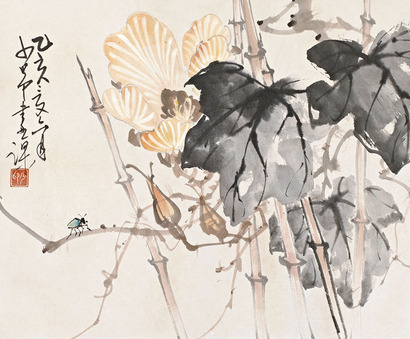 赵少昂 竹篱清趣