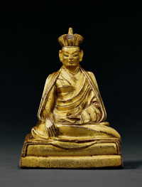 清初(十七世纪) 铜鎏金噶玛巴