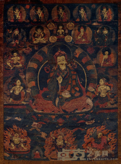 十七世纪 莲师八变唐卡 62×45.2cm. High×Wide（画心）