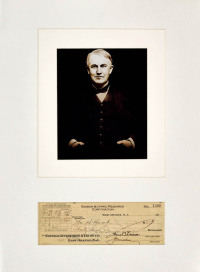1928年著名发明家爱迪生（Thomas Alva Edison）亲笔签署支票一张