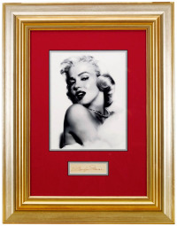 美国著名女星玛丽莲·梦露（Marilyn Monroe）亲笔签名便笺一张