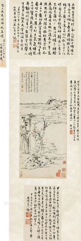 黎简 仿云林山水