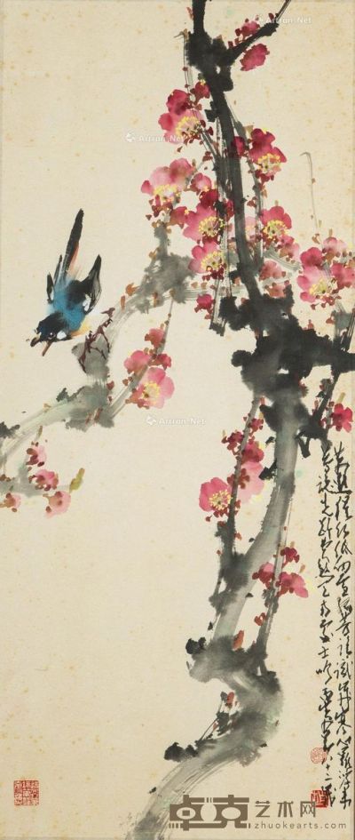 赵少昂 孤芳清鸣 84×35.5cm