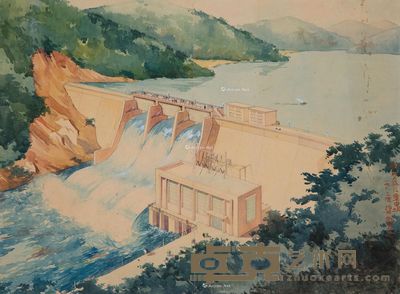 周碧初 新安江水库 38×51cm