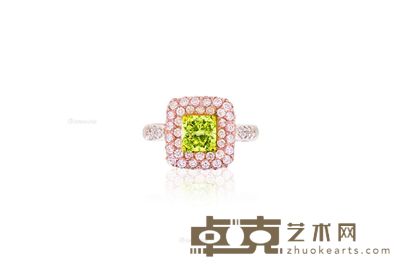 1.21克拉天然彩绿黄色 SI1 --