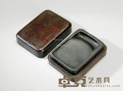 清 细螺纹歙砚 2×7.8×10.8cm