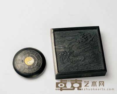 清 天府永藏八封墨 （二锭） 直径4.9cm；1.7×7.5×7.8cm