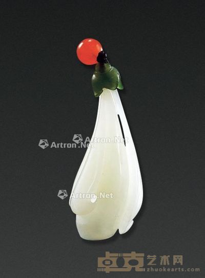 白玉玉兰花挂件 4.296×2.204cm