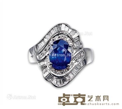 PT900蓝宝石戒指 --
