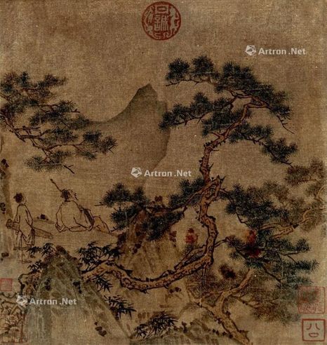 倪瓒 亭角晓烟