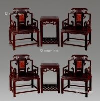 近代 红木嵌影木太师椅 （6件）