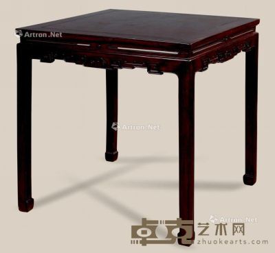 清 红木拐子纹六仙桌 78×82cm