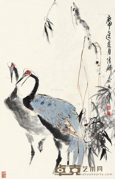陈佳麟 双禽图 95×61cm