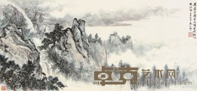 朱梅邨 壁峭松筠 60×132cm
