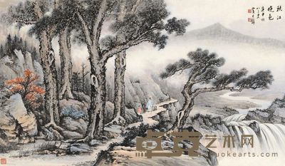 黄君璧 秋江晓色 69×118cm