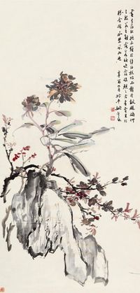 姚钟葆 红桃芍药