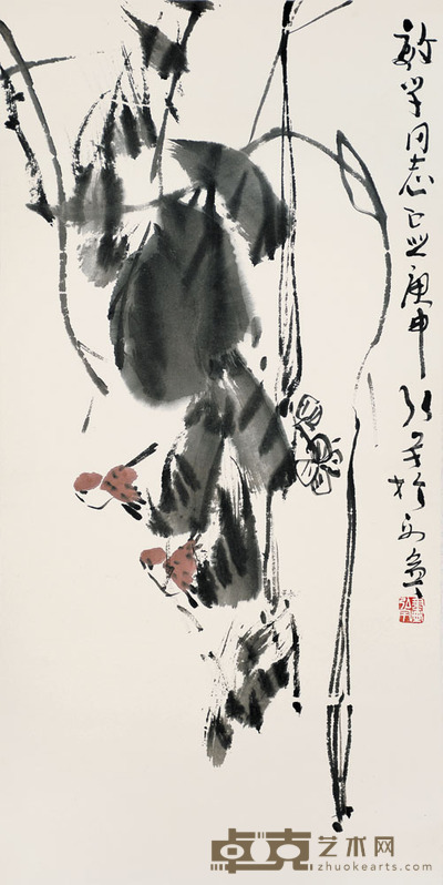 刘克训 花鸟 67×33cm 约1.9平尺