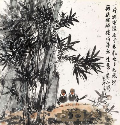 梁时民 竹 66×67cm