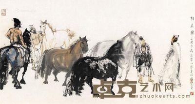 彭先诚 相马图 39×67cm