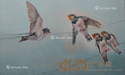 杨丙亮 年代不详 燕子6 布面油画 90×150cm