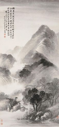 吴石僊 雨色