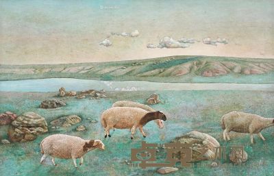 苗景昌 有羊的大风景 65×100cm