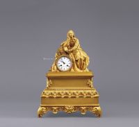 1830年左右作 铜鎏金男士台钟