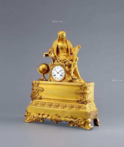 1860年左右作 铜鎏金男士钟