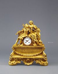 1860年左右作 铜鎏金国王与王后钟