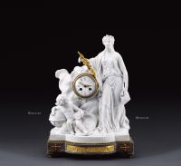 1880年左右作 白瓷雕塑钟