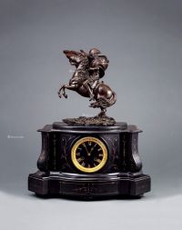 1860年左右作 黑理石拿破仑雕塑钟