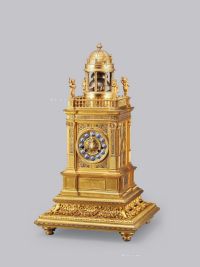 1880年左右作 珐琅教堂式钟
