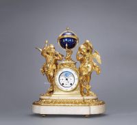1880年左右作 铜鎏金多功能钟