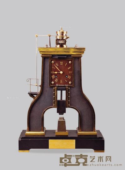1890年左右作 工业革命压力机钟 高44cm；宽30cm