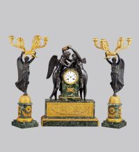 1880年左右作 丘比特和普赛特三件套钟