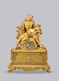 1880年左右作 铜鎏金国王与王后钟