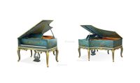 19世纪 东方人物翡翠三角钢琴