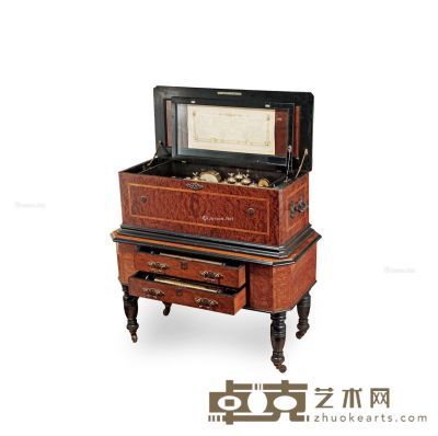 1880年左右作 七轴带桌柜八音盒 高95cm；宽100cm