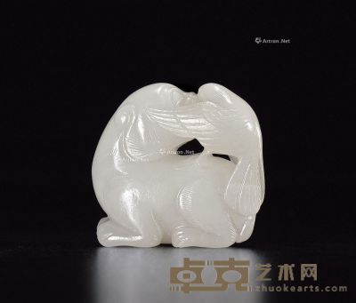 清中期 白玉英雄坠 高3.2cm