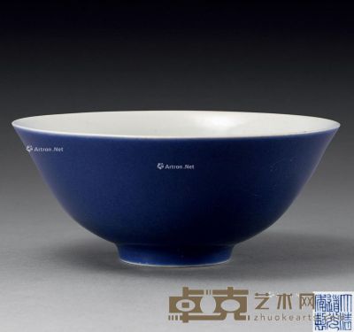 清道光 霁蓝釉碗 直径15cm
