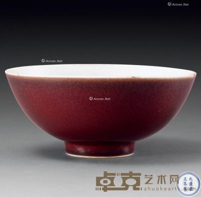 清雍正 霁红釉碗 直径15.5cm