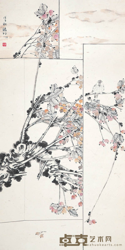陈林　花卉 136×69cm