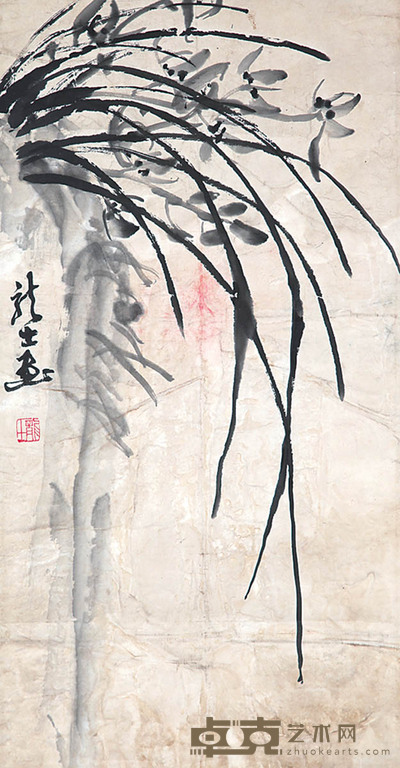 萧龙士 兰草 67×34cm