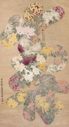 吴笠仙 菊寿图