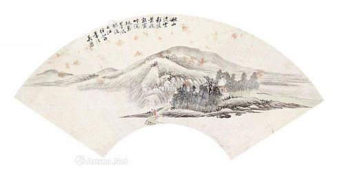 吴历 山水扇面