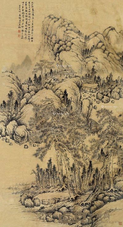 吴徵 山水 199.5×99.5cm