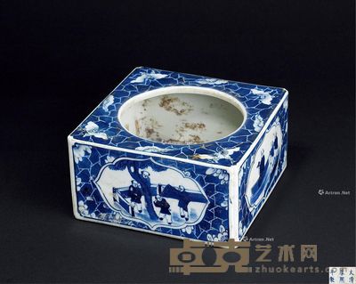 青花开光方型洗 长18cm;高9.5cm
