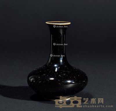 乌金釉荸荠瓶 高10.5cm